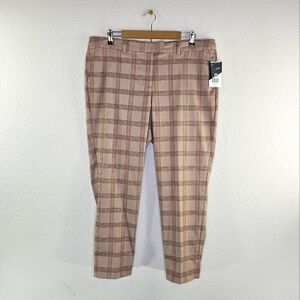 The limited slim ankle wear to work tan plaid pants Size 16W